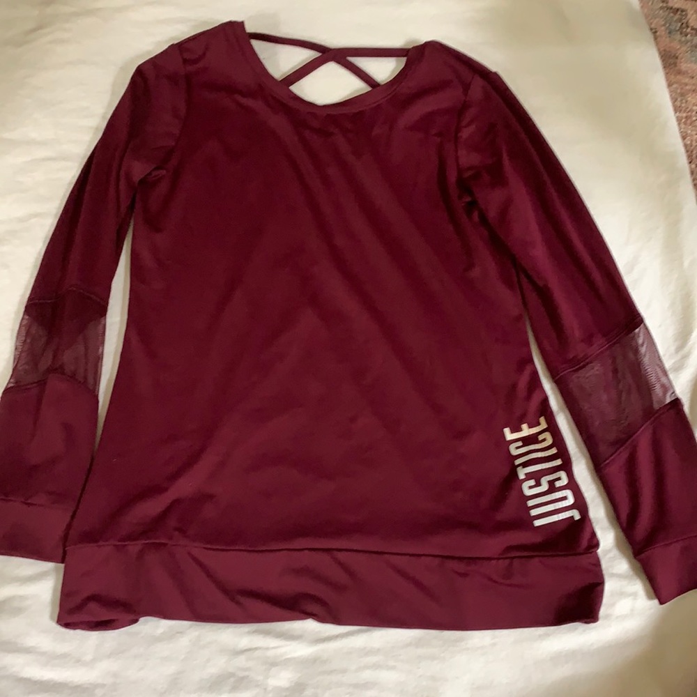 Girls Justice Maroon long sleeve shirt